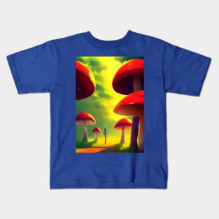 SURREAL RED MUSHROOMS Kids T-Shirt